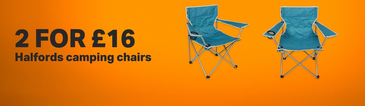2 for £16 Halfords camping chairs